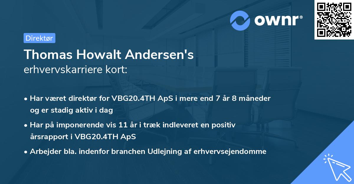 Thomas Howalt Andersen's erhvervskarriere kort