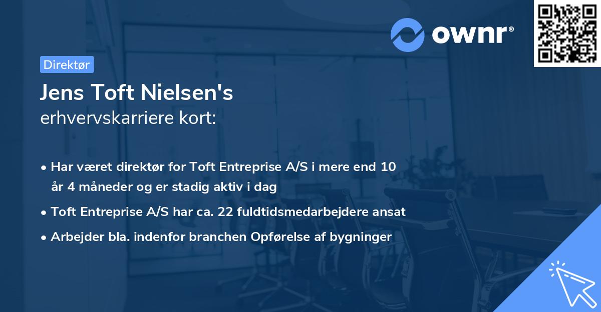 Jens Toft Nielsen's erhvervskarriere kort