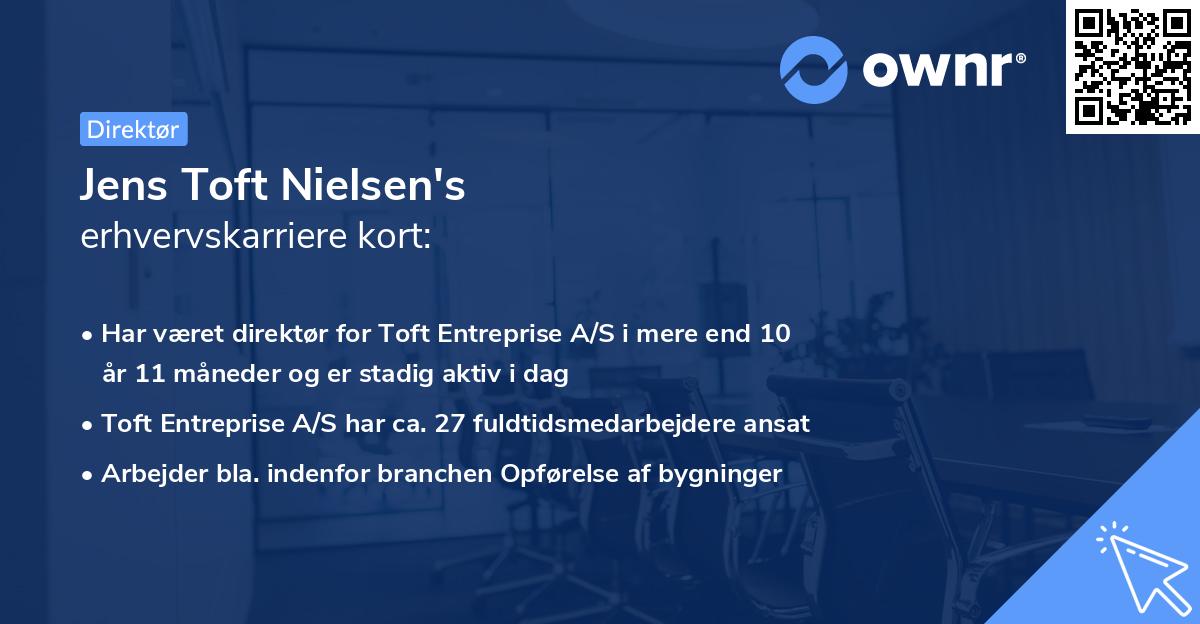 Jens Toft Nielsen's erhvervskarriere kort