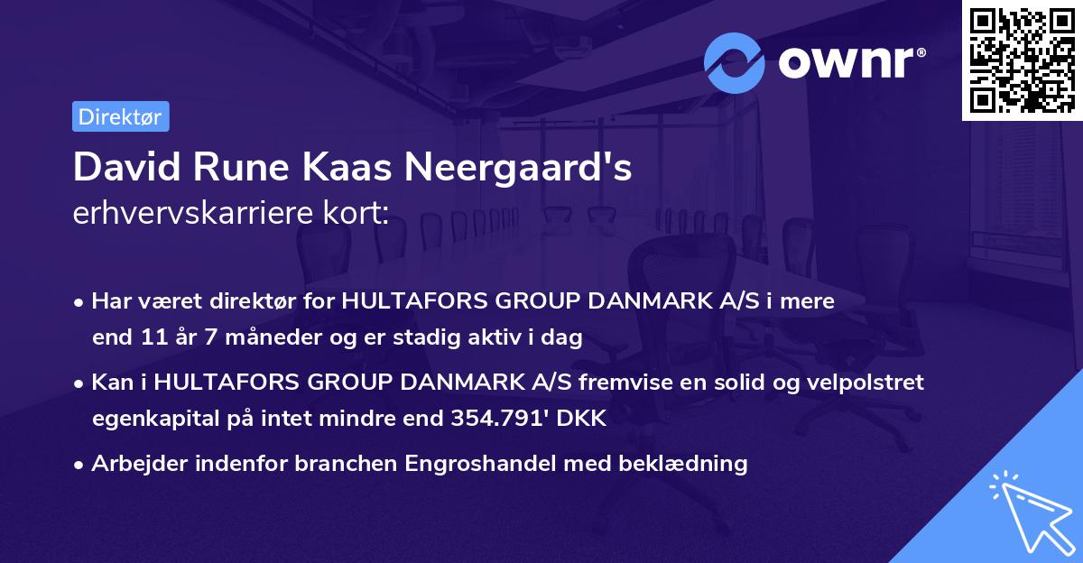 David Rune Kaas Neergaard's erhvervskarriere kort