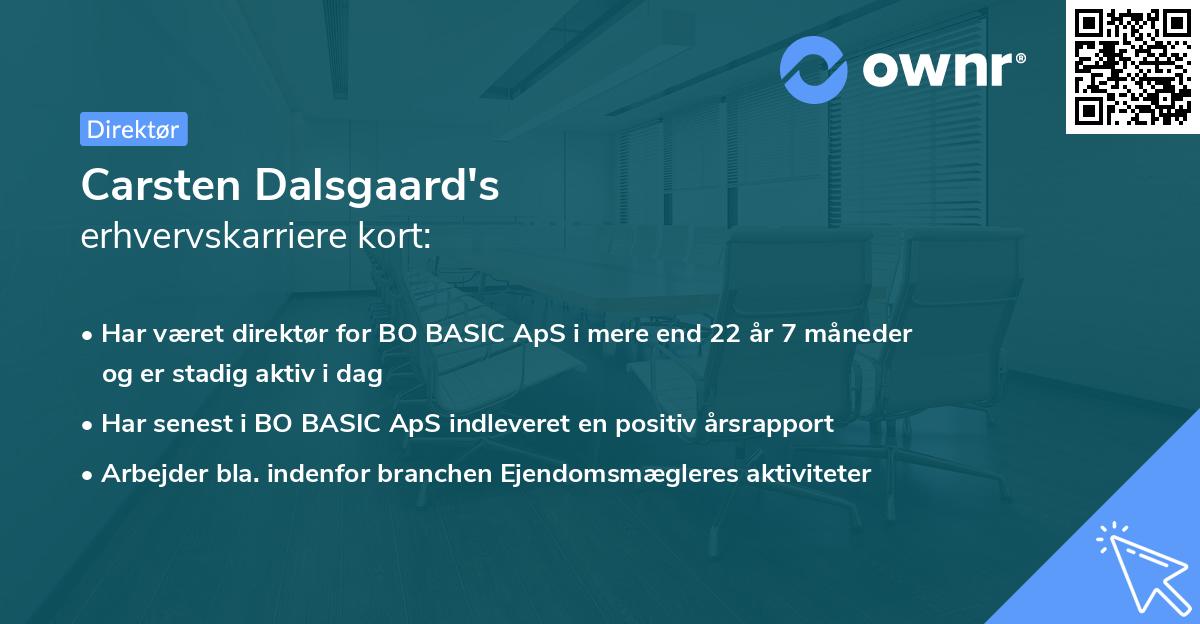 Carsten Dalsgaard's erhvervskarriere kort