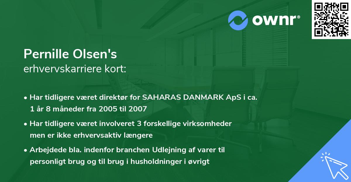 Pernille Olsen's erhvervskarriere kort