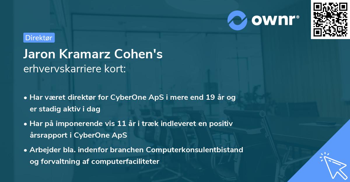 Jaron Kramarz Cohen's erhvervskarriere kort