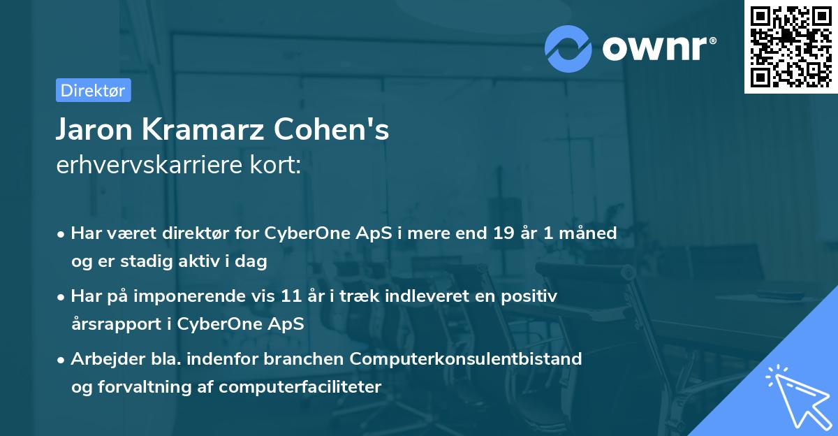 Jaron Kramarz Cohen's erhvervskarriere kort