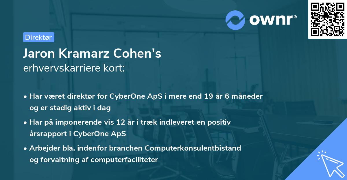 Jaron Kramarz Cohen's erhvervskarriere kort