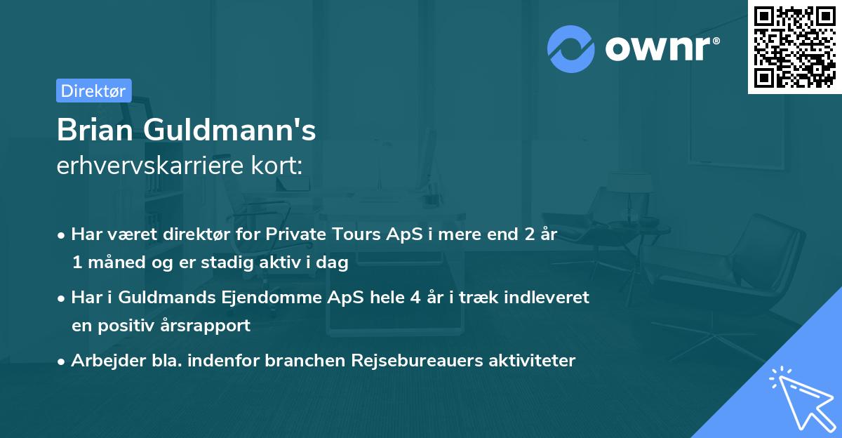 Brian Guldmann's erhvervskarriere kort