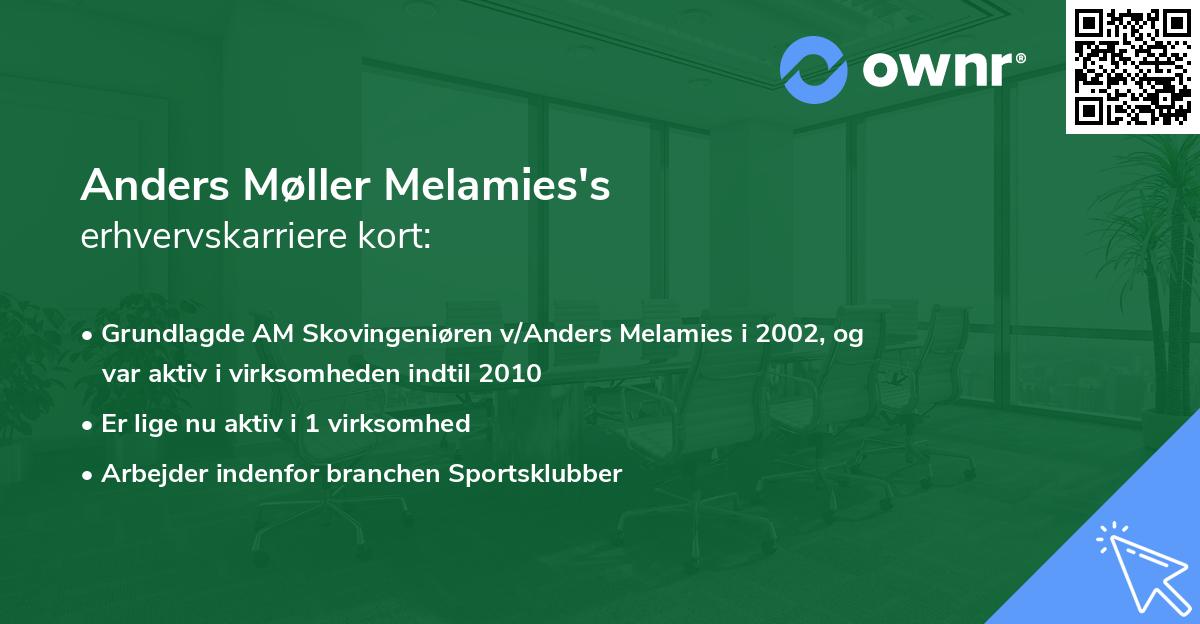 Anders Møller Melamies's erhvervskarriere kort