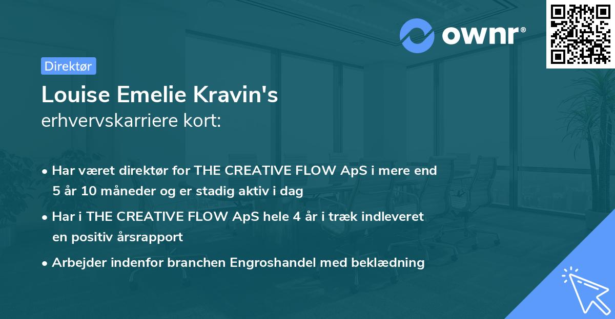 Louise Emelie Kravin's erhvervskarriere kort