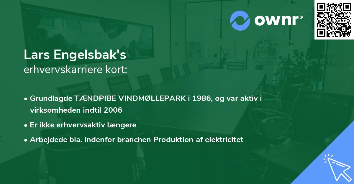 Lars Engelsbak's erhvervskarriere kort