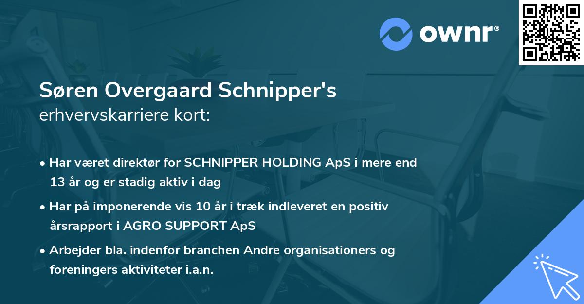 Søren Overgaard Schnipper's erhvervskarriere kort