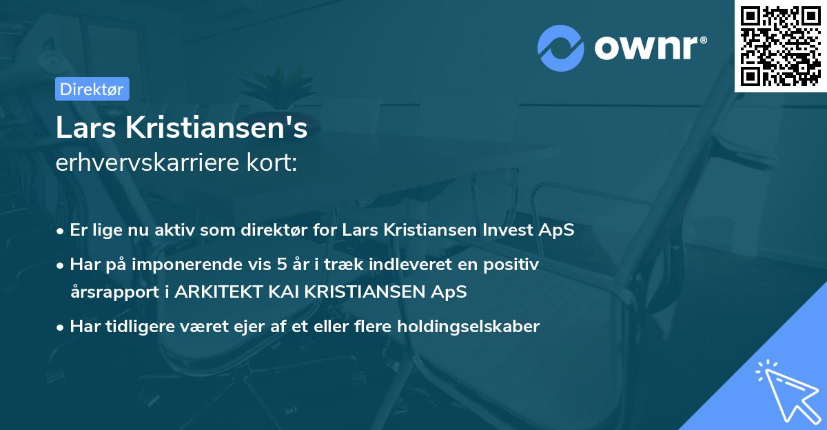 Lars Kristiansen's erhvervskarriere kort