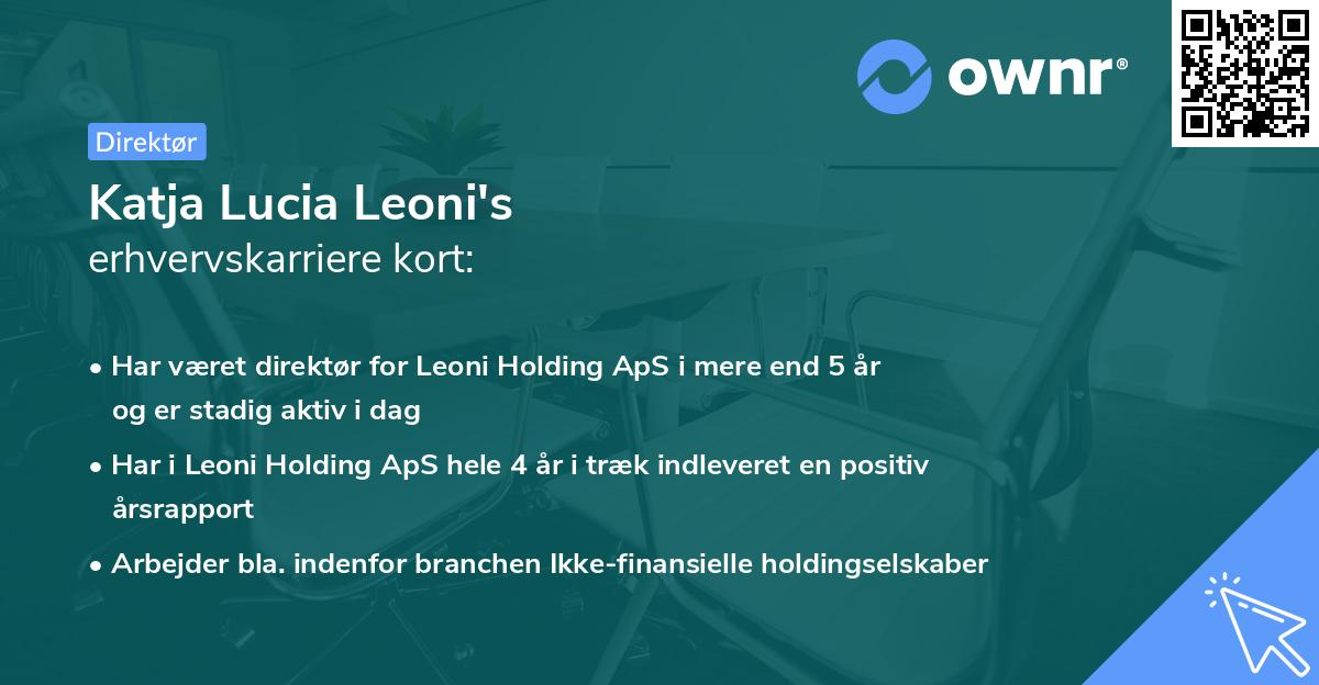 Katja Lucia Leoni's erhvervskarriere kort