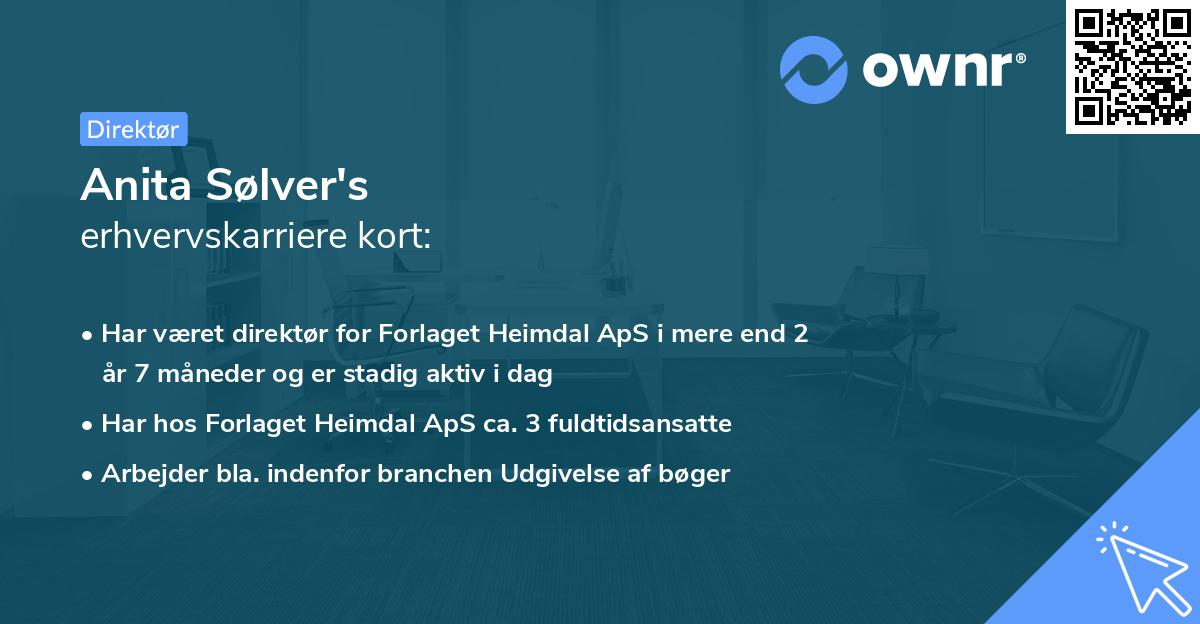 Anita Sølver's erhvervskarriere kort