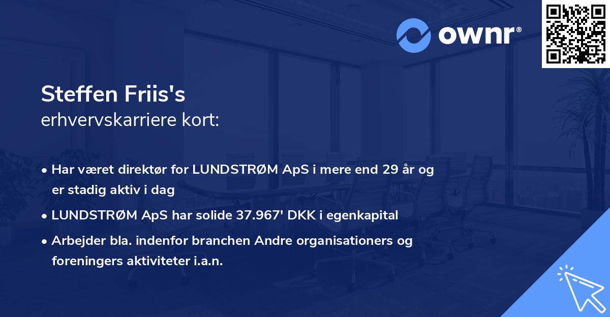 Steffen Friis's erhvervskarriere kort