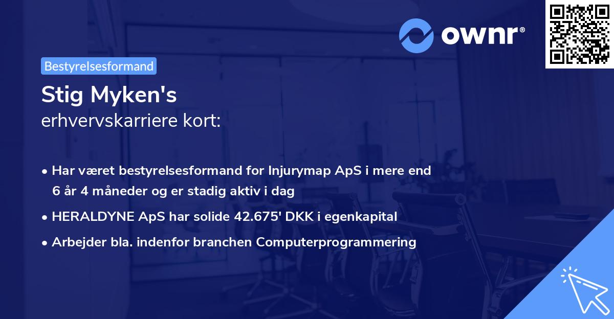 Stig Myken's erhvervskarriere kort