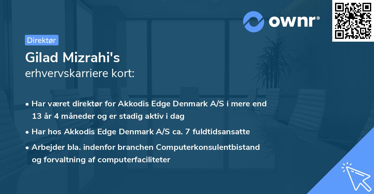 Gilad Mizrahi's erhvervskarriere kort
