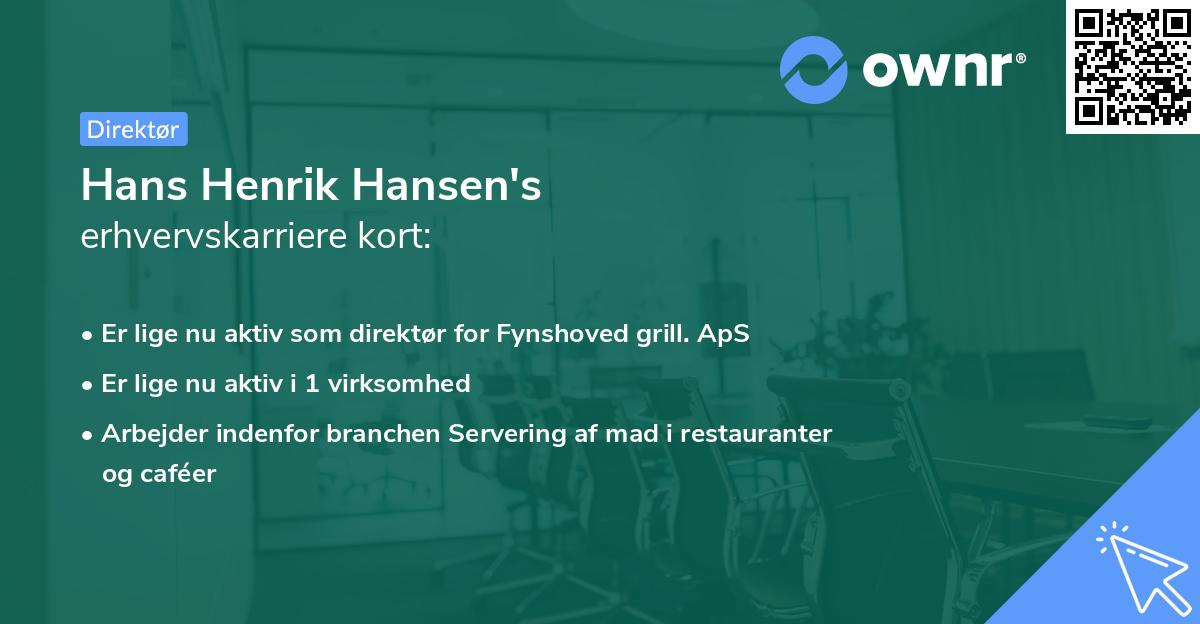 Hans Henrik Hansen's erhvervskarriere kort