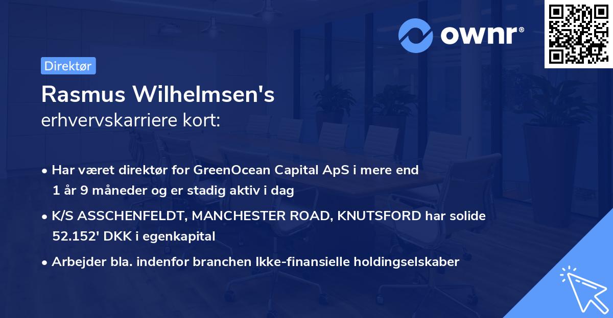 Rasmus Wilhelmsen's erhvervskarriere kort