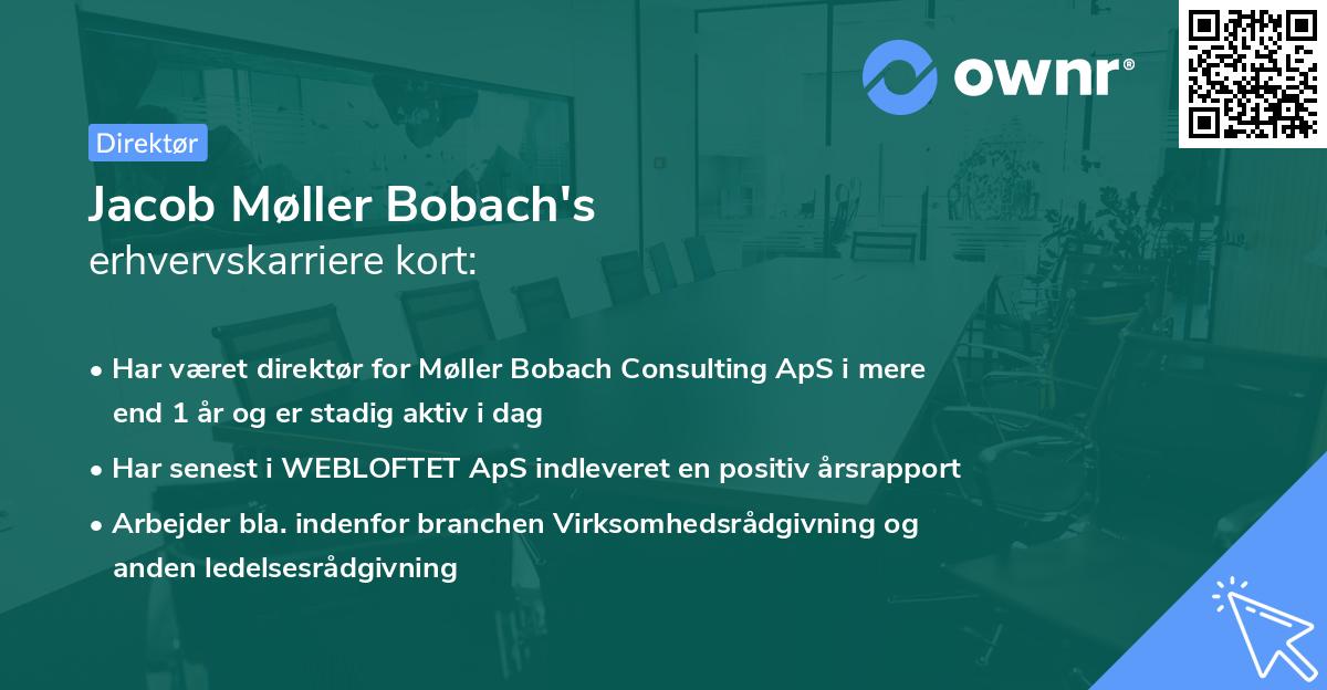 Jacob Møller Bobach's erhvervskarriere kort
