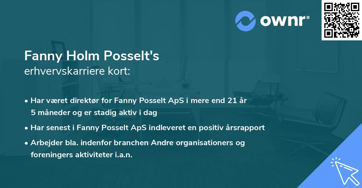 Fanny Holm Posselt's erhvervskarriere kort