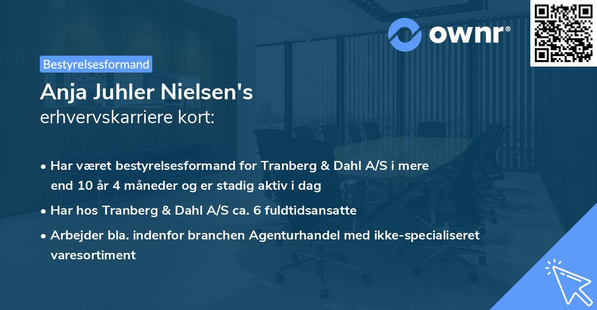 Anja Juhler Nielsen's erhvervskarriere kort