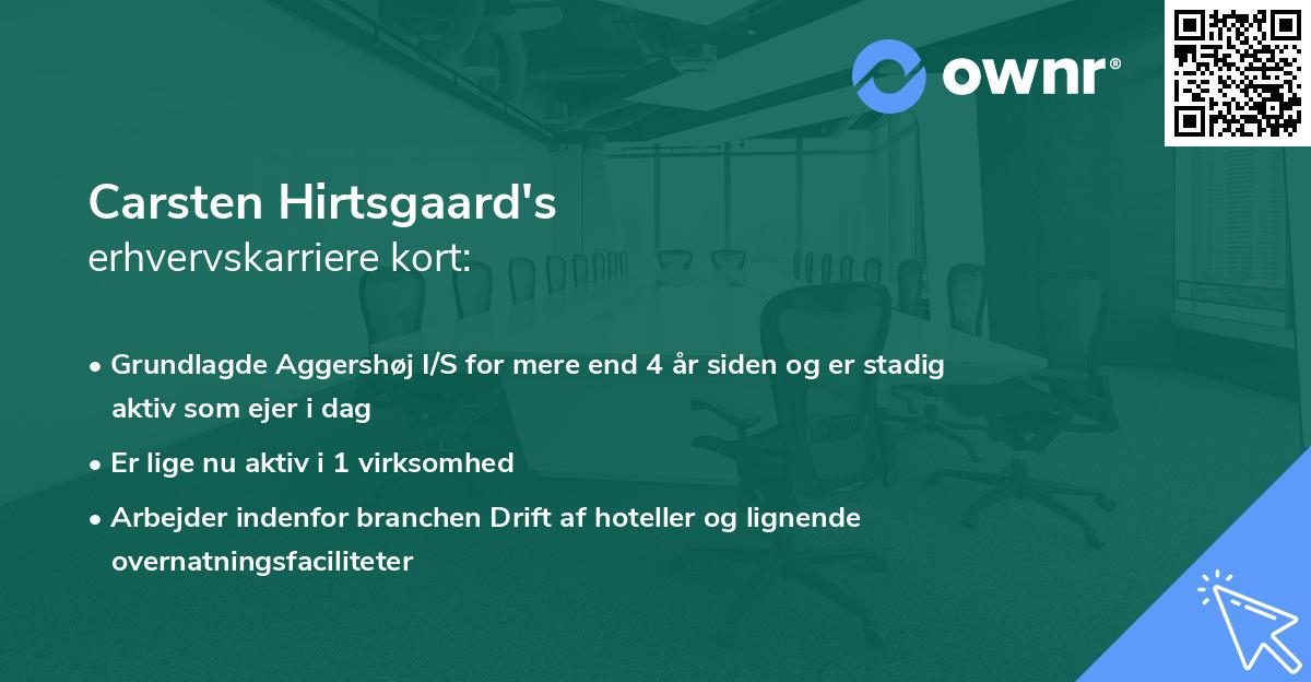 Carsten Hirtsgaard's erhvervskarriere kort