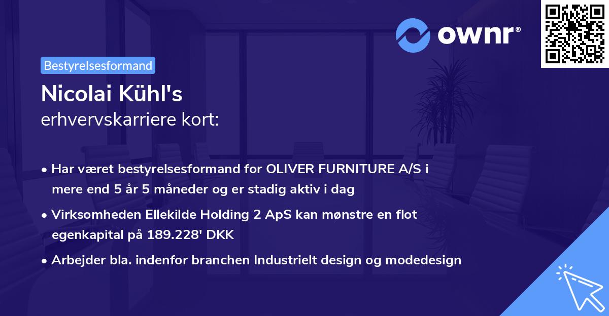 Nicolai Kühl's erhvervskarriere kort