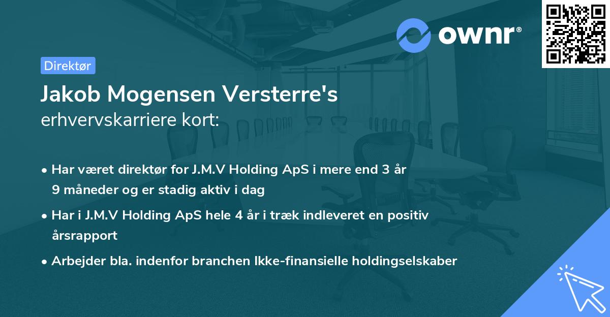 Jakob Mogensen Versterre's erhvervskarriere kort