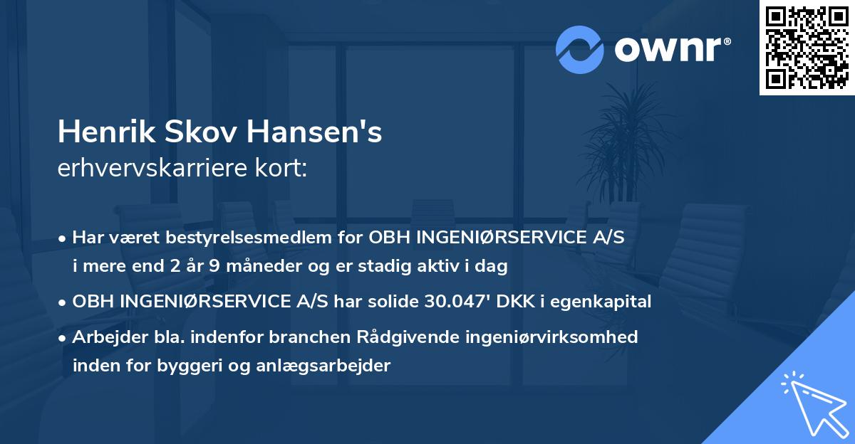 Henrik Skov Hansen's erhvervskarriere kort