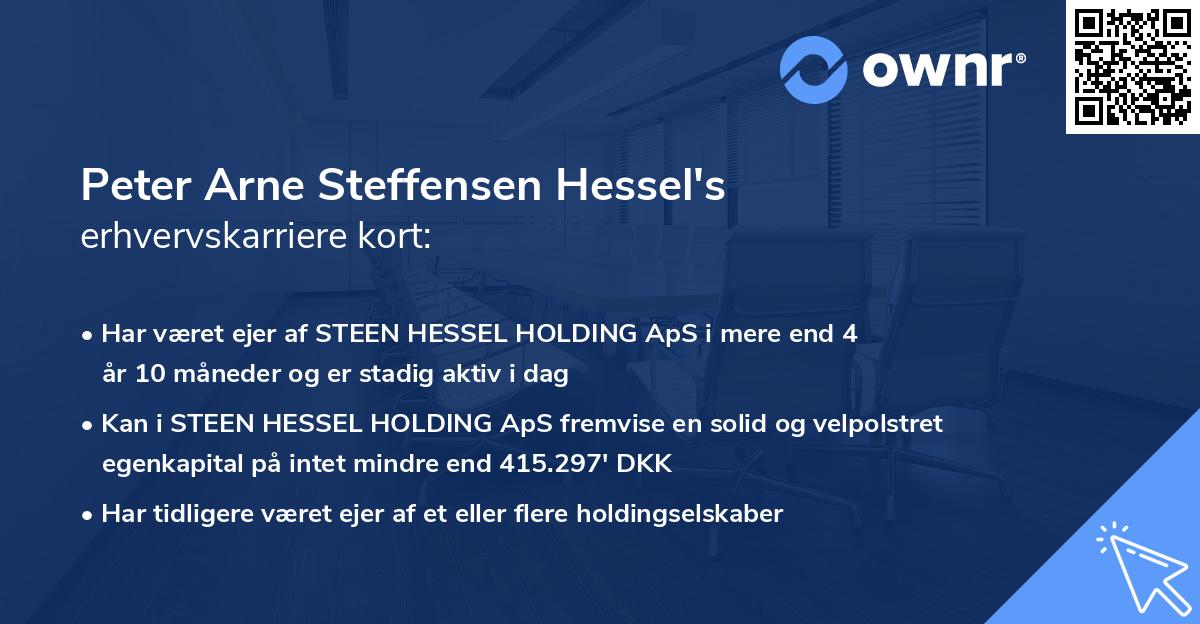 Peter Arne Steffensen Hessel's erhvervskarriere kort