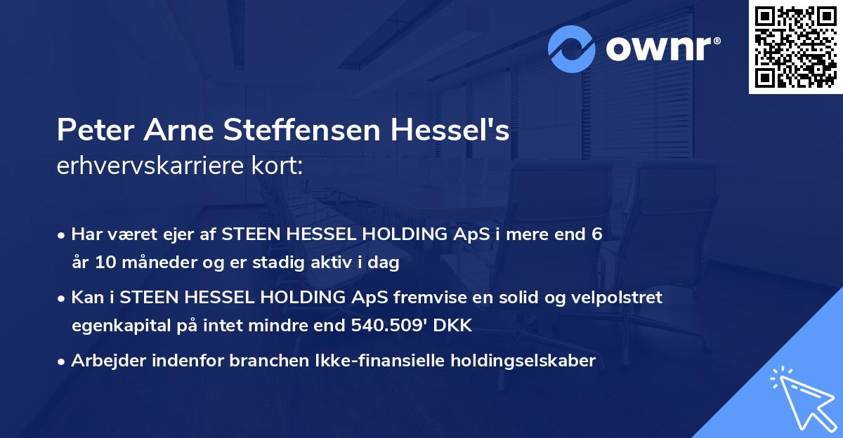 Peter Arne Steffensen Hessel's erhvervskarriere kort