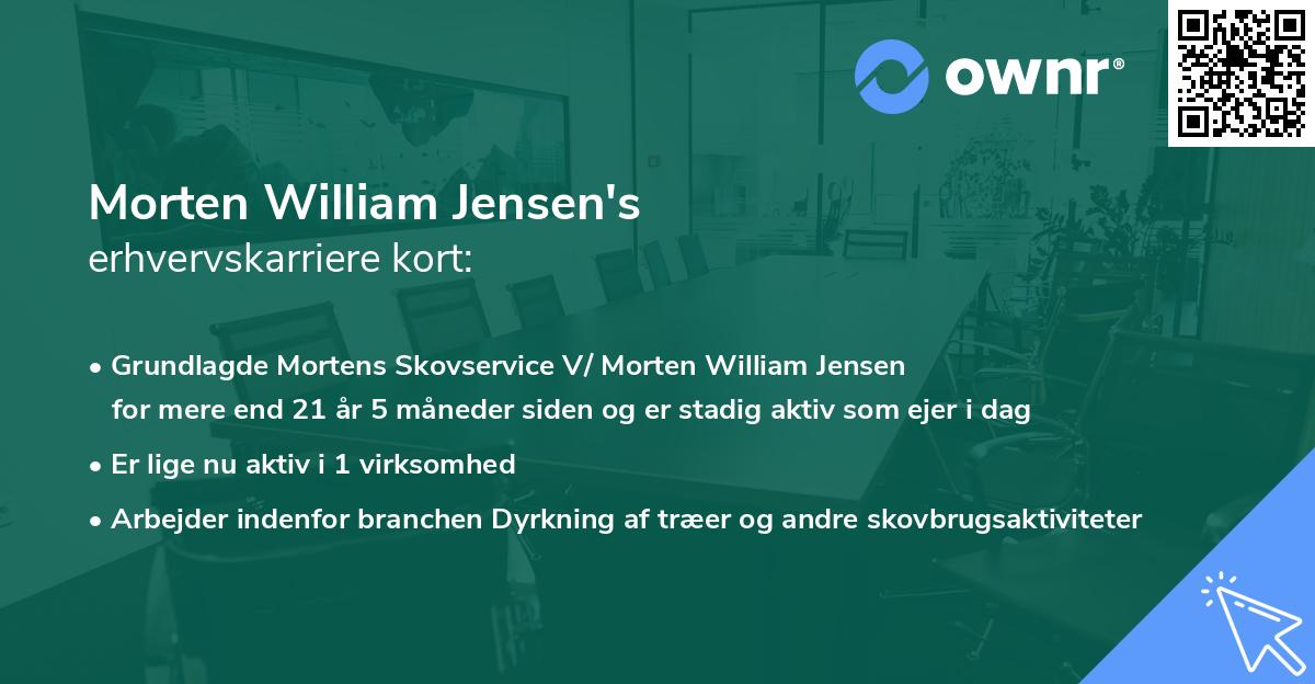 Morten William Jensen's erhvervskarriere kort