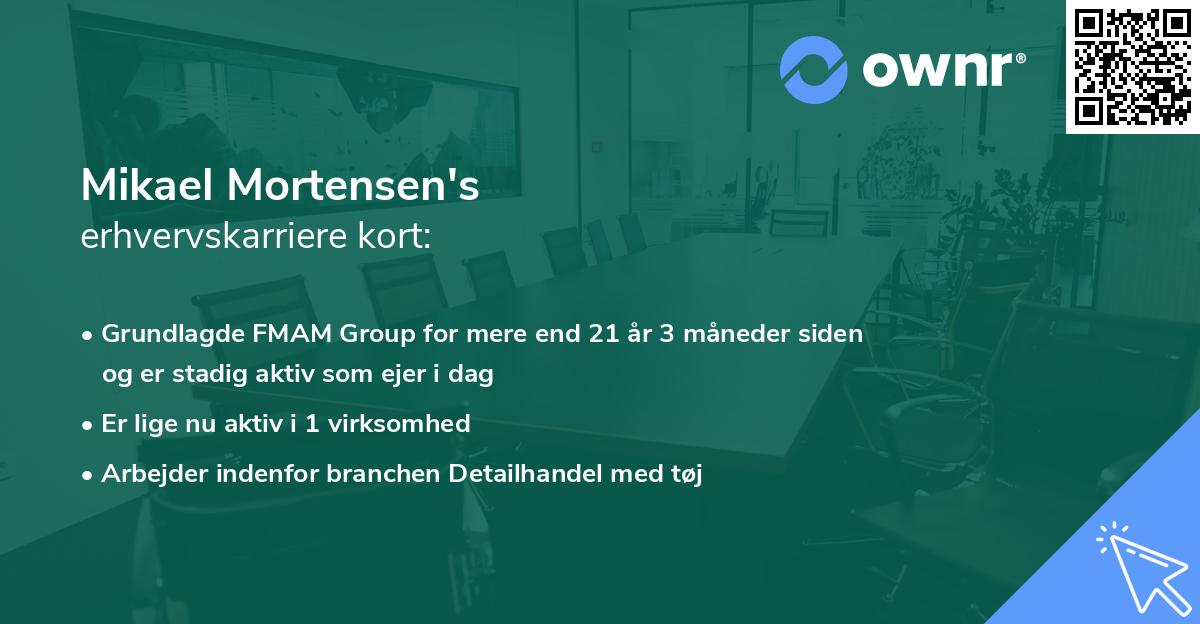 Mikael Mortensen's erhvervskarriere kort