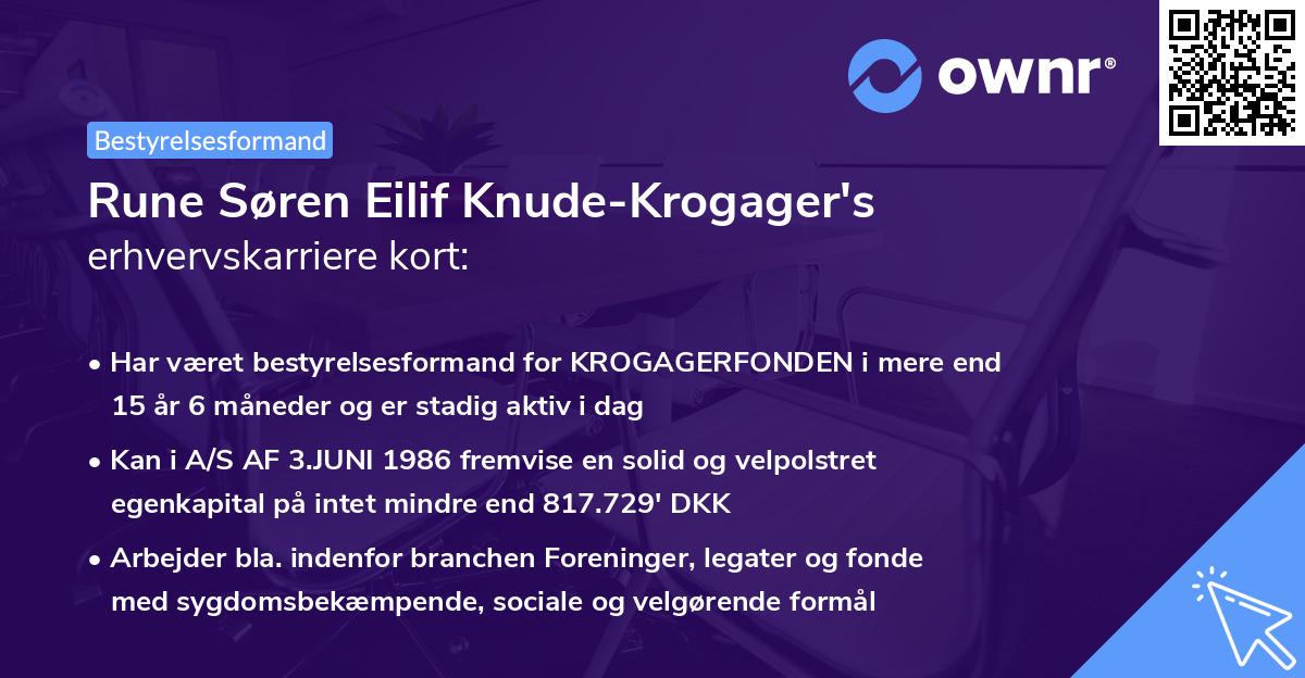 Rune Søren Eilif Knude-Krogager's erhvervskarriere kort