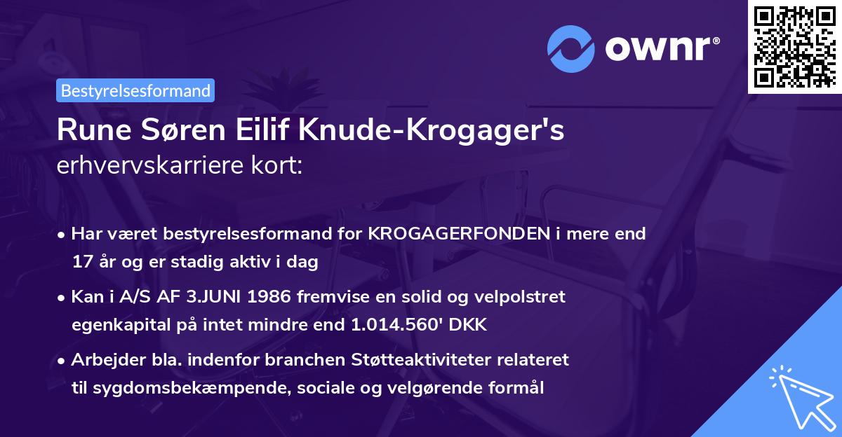 Rune Søren Eilif Knude-Krogager's erhvervskarriere kort