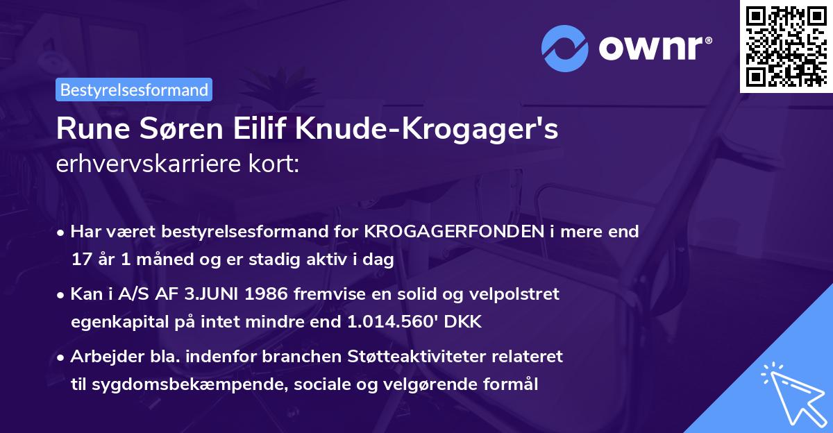 Rune Søren Eilif Knude-Krogager's erhvervskarriere kort