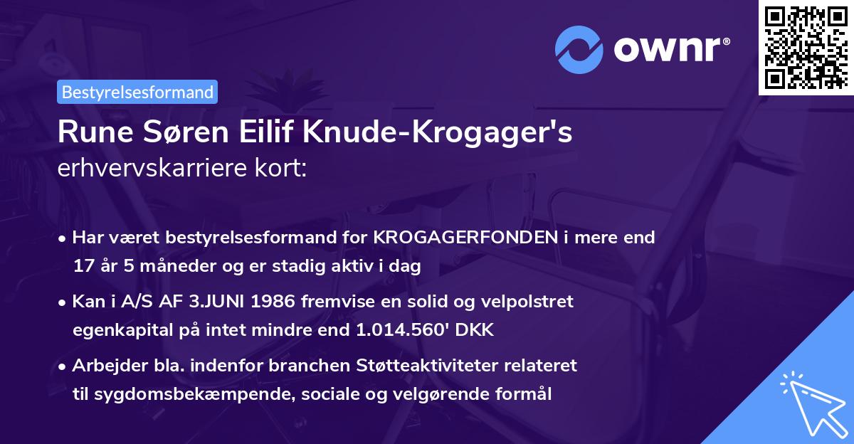 Rune Søren Eilif Knude-Krogager's erhvervskarriere kort