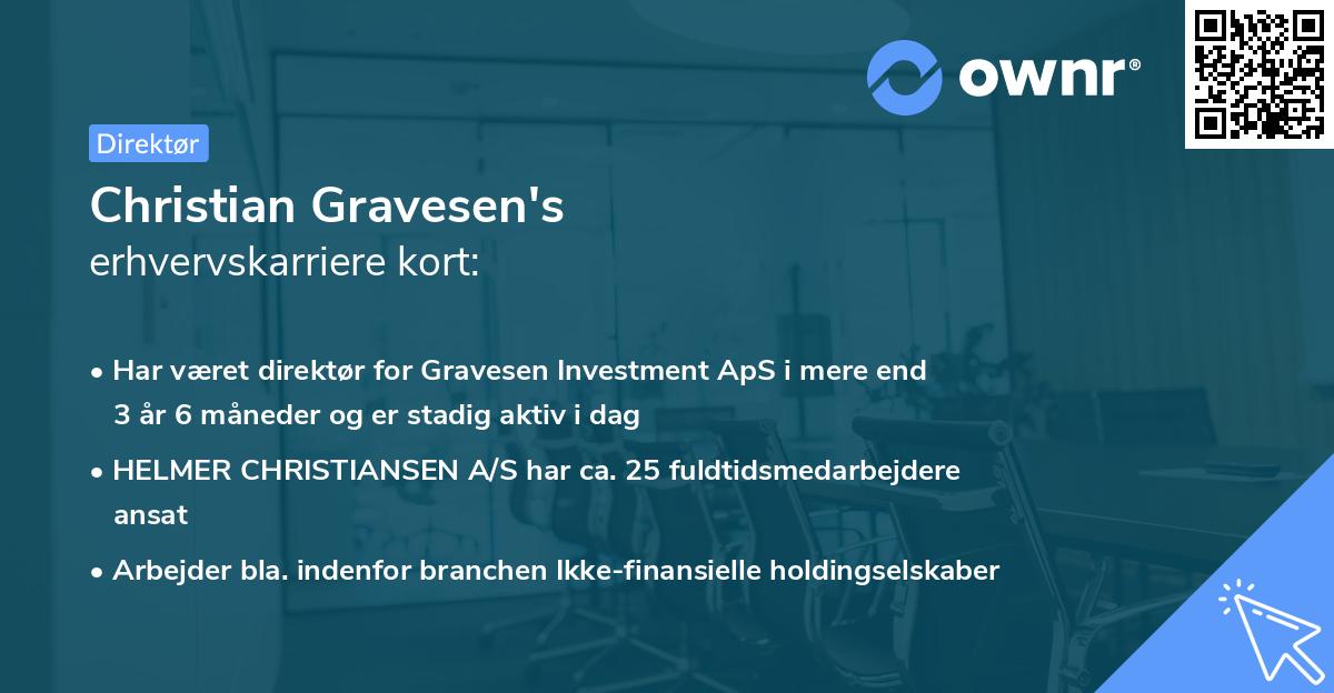 Christian Gravesen's erhvervskarriere kort