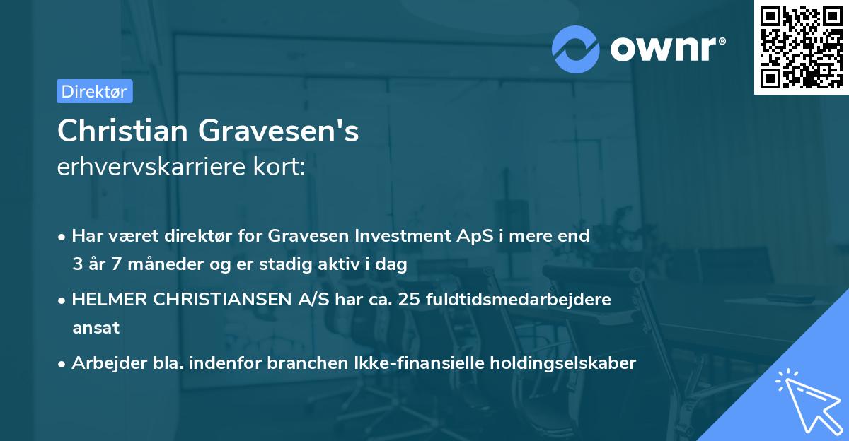 Christian Gravesen's erhvervskarriere kort