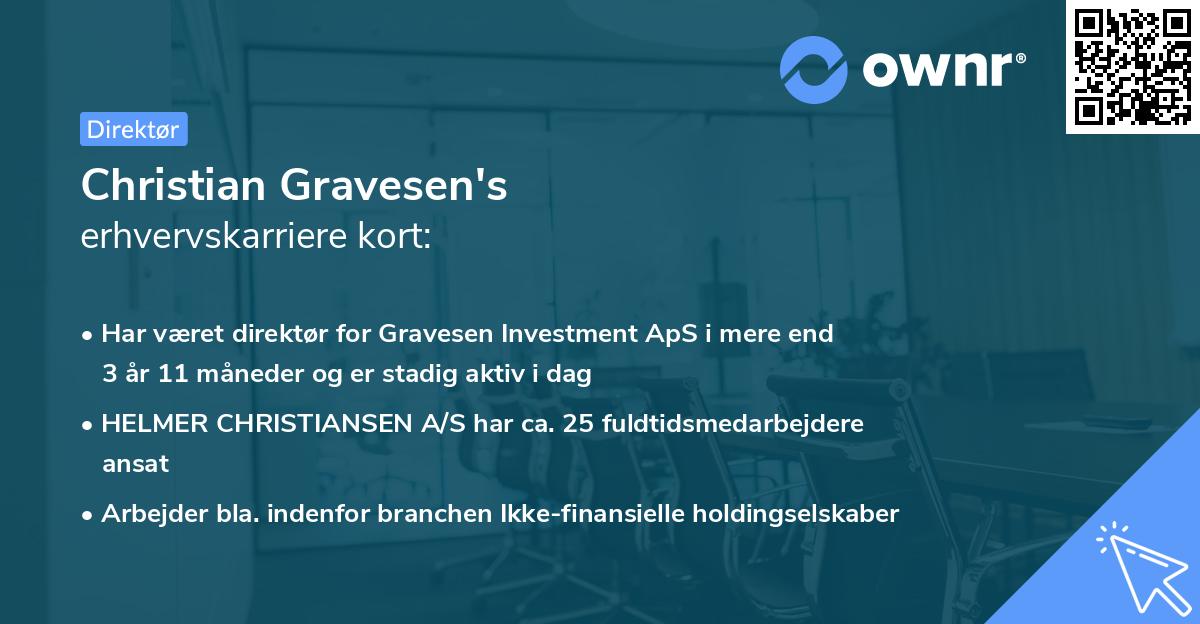 Christian Gravesen's erhvervskarriere kort