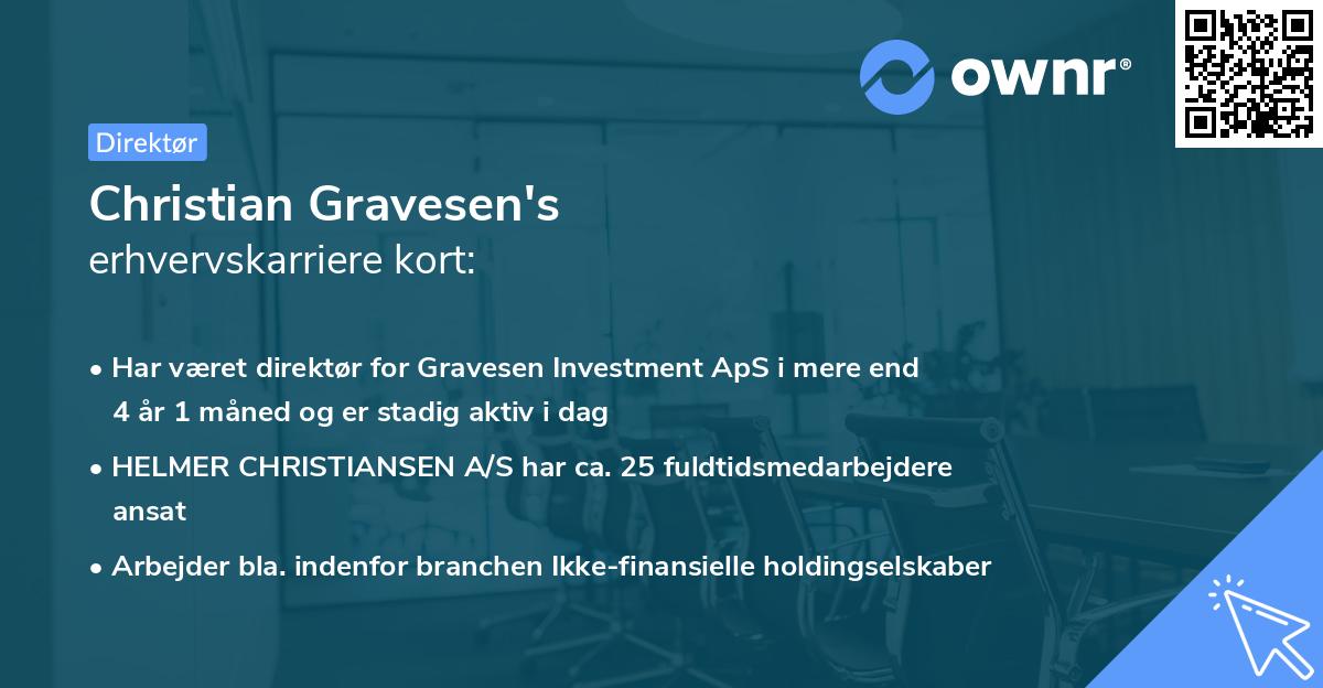 Christian Gravesen's erhvervskarriere kort