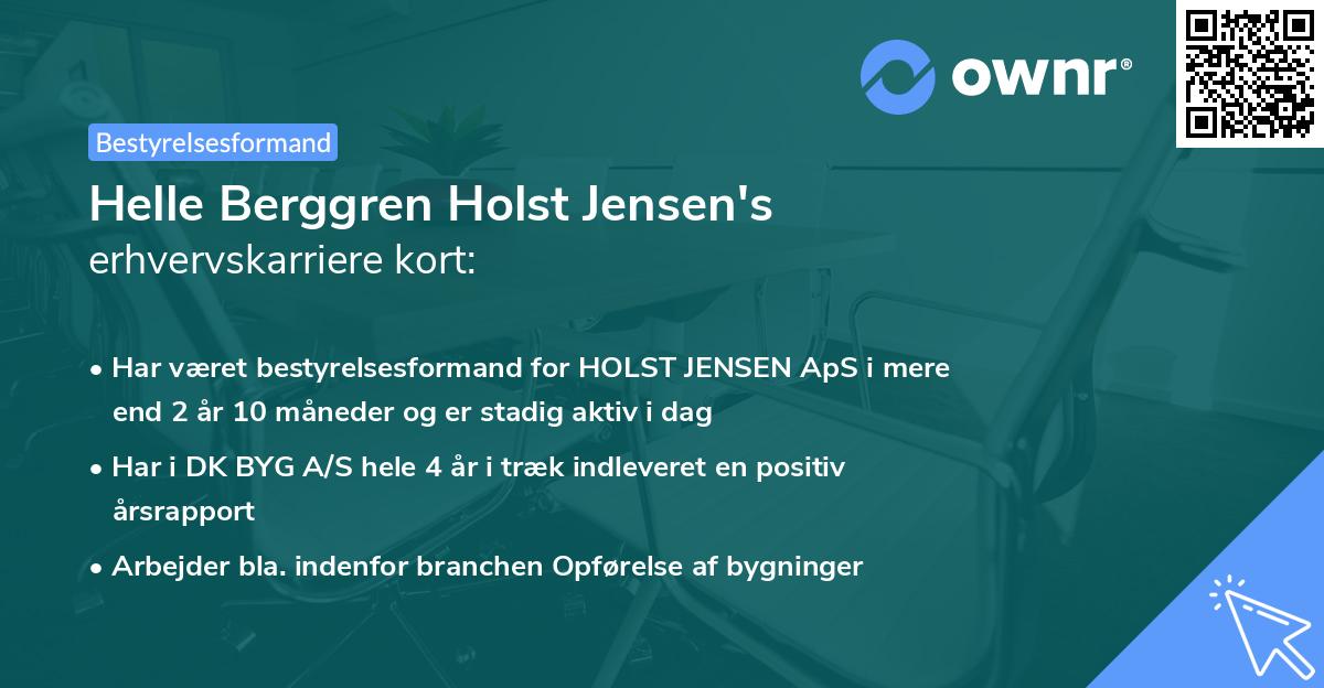 Helle Berggren Holst Jensen's erhvervskarriere kort