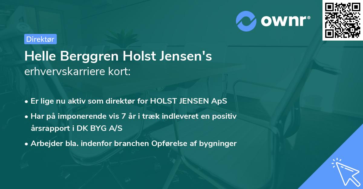Helle Berggren Holst Jensen's erhvervskarriere kort
