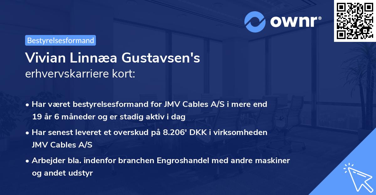 Vivian Linnæa Gustavsen's erhvervskarriere kort