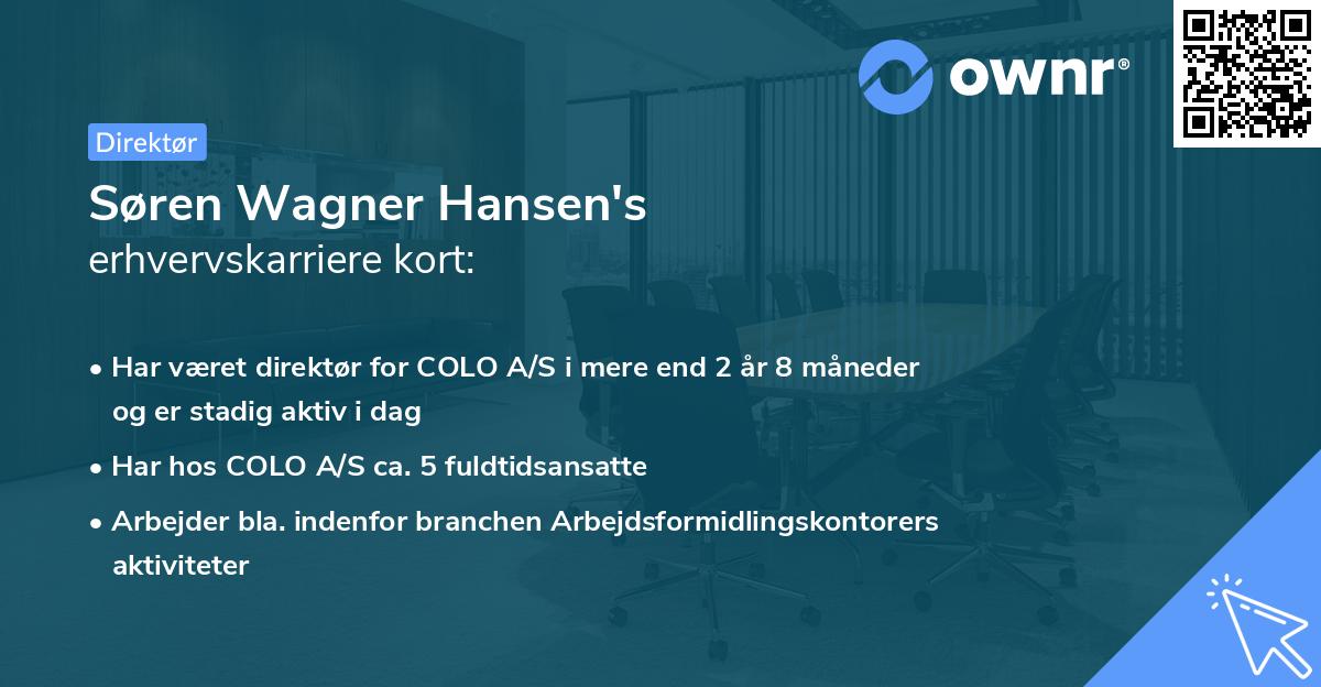 Søren Wagner Hansen's erhvervskarriere kort