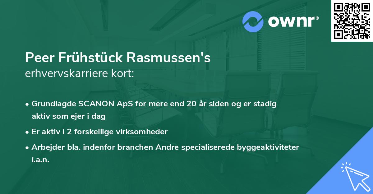 Peer Frühstück Rasmussen's erhvervskarriere kort