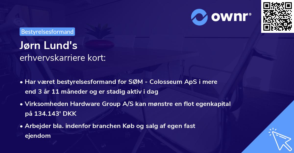 Jørn Lund's erhvervskarriere kort