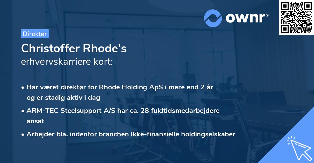 Christoffer Rhode's erhvervskarriere kort