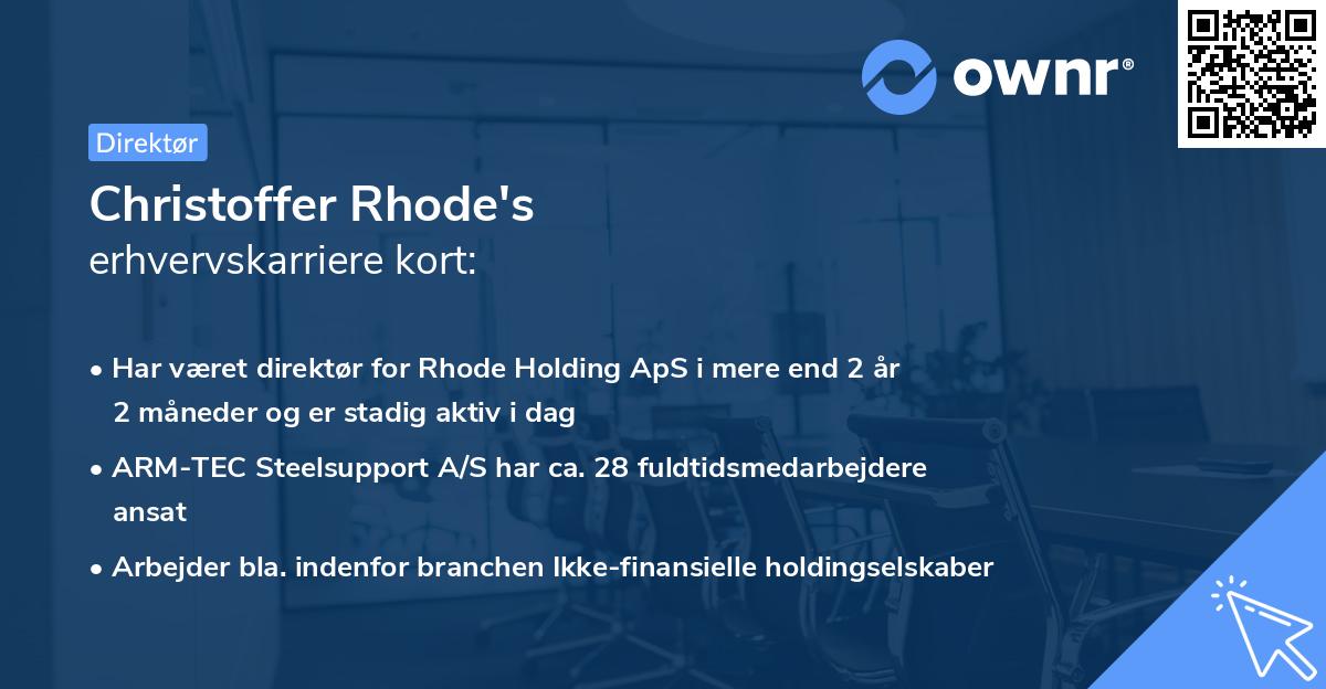 Christoffer Rhode's erhvervskarriere kort