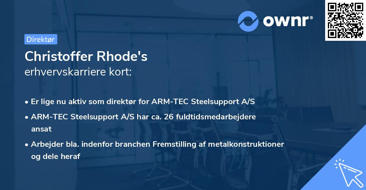 Christoffer Rhode's erhvervskarriere kort